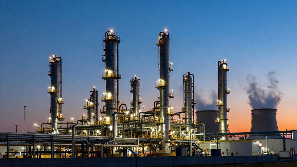 Ректификационная колонна нефтеперерабатывающего завода